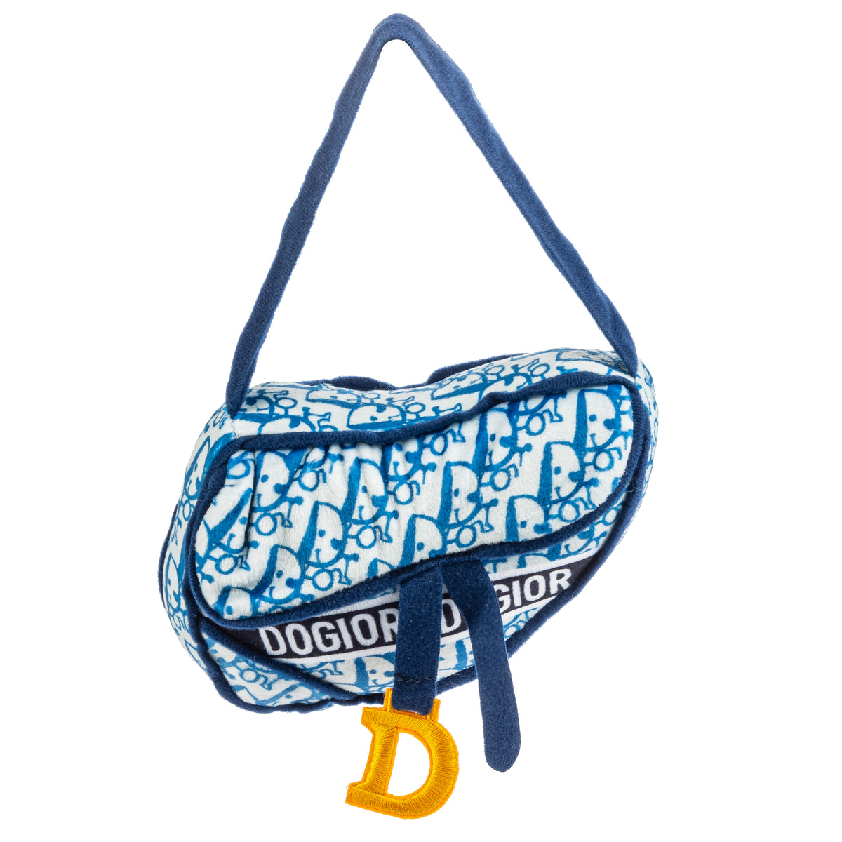 Dogior Saddle Bag - Navy | Squeaky Plush Dog Toy with Crinkle