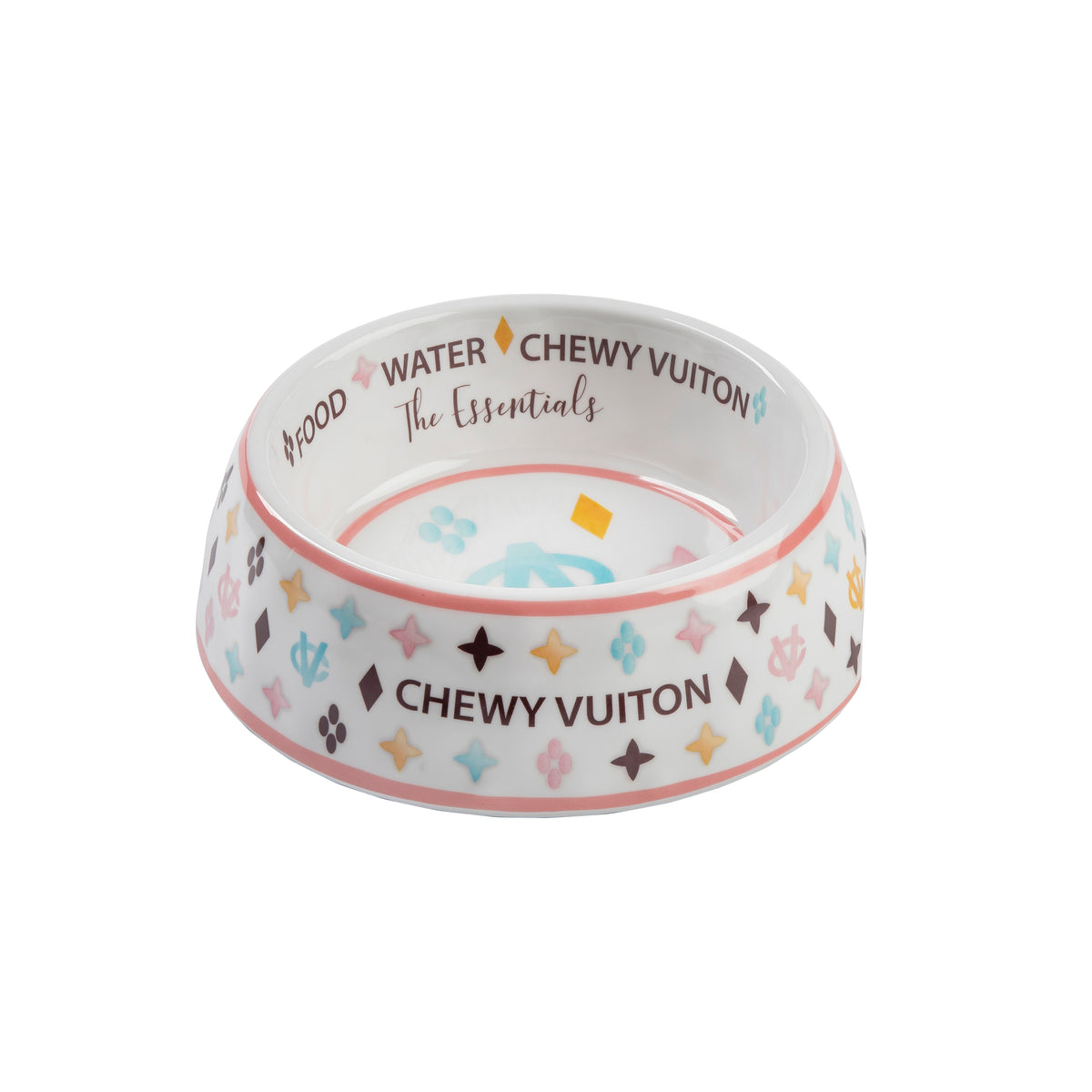 White Chewy Vuiton Bowl – Southern Paws