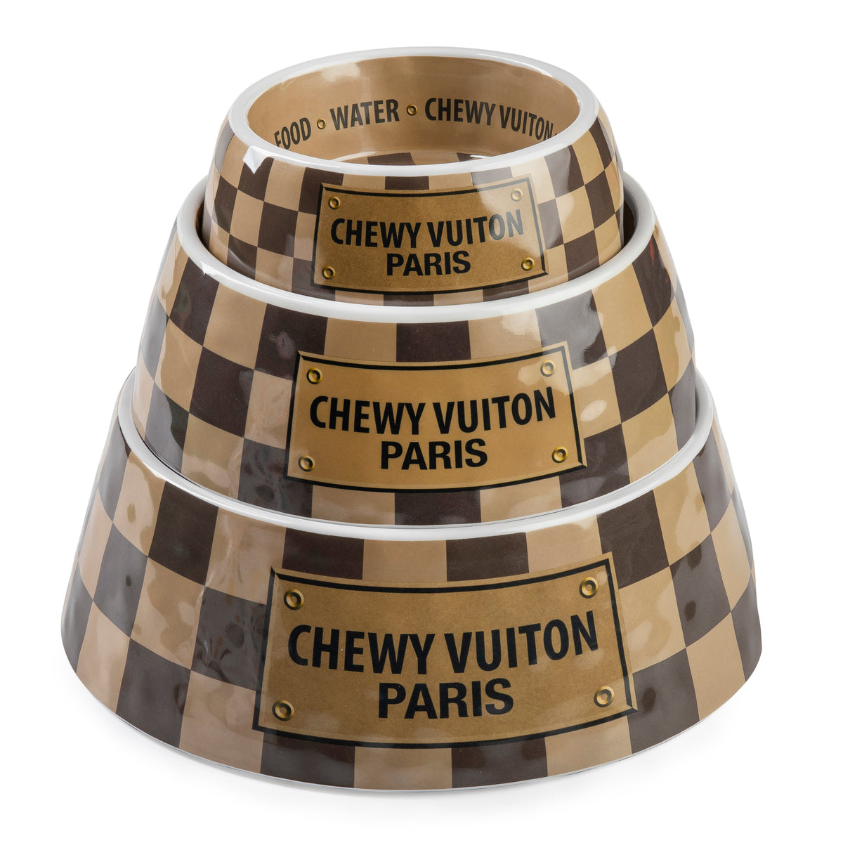 Designer-Inspired Fluff: Parody Chewy Vuiton Plush Dog Bowls – Haute  Diggity Dog