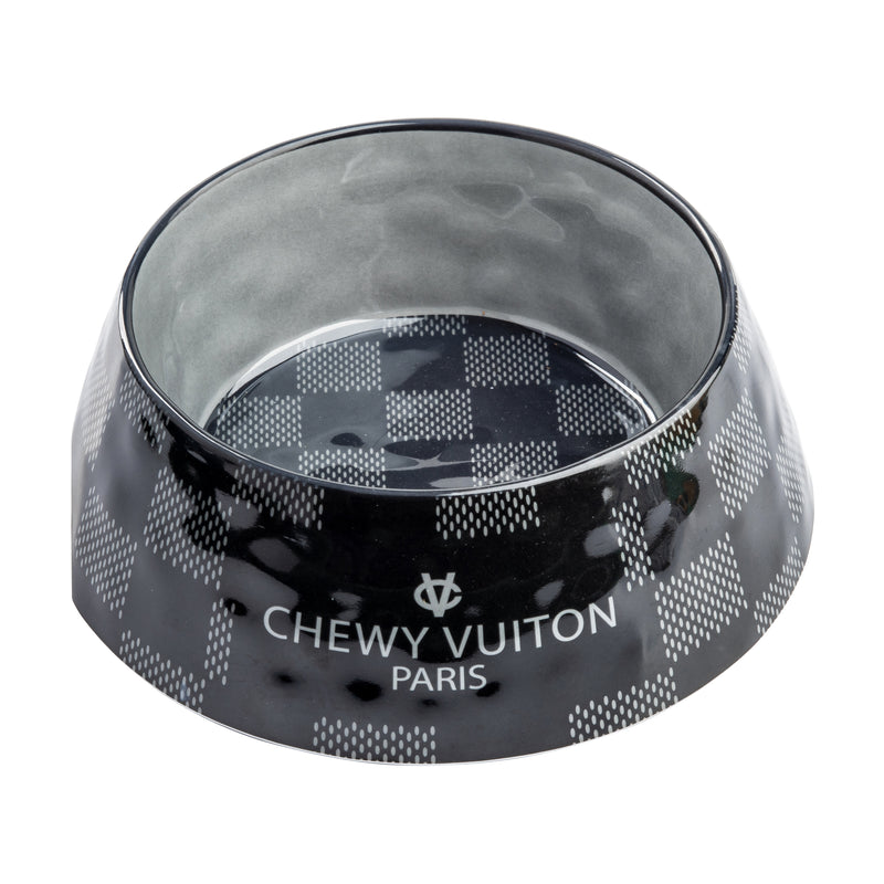 Black Checker Chewy Vuiton Bowl - Medium CASE OF 2