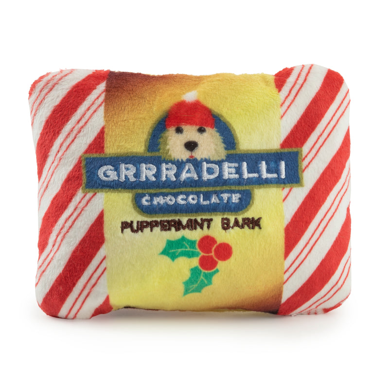 Grrradelli Puppermint Bark Square Christmas Holiday Plush Dog Toy