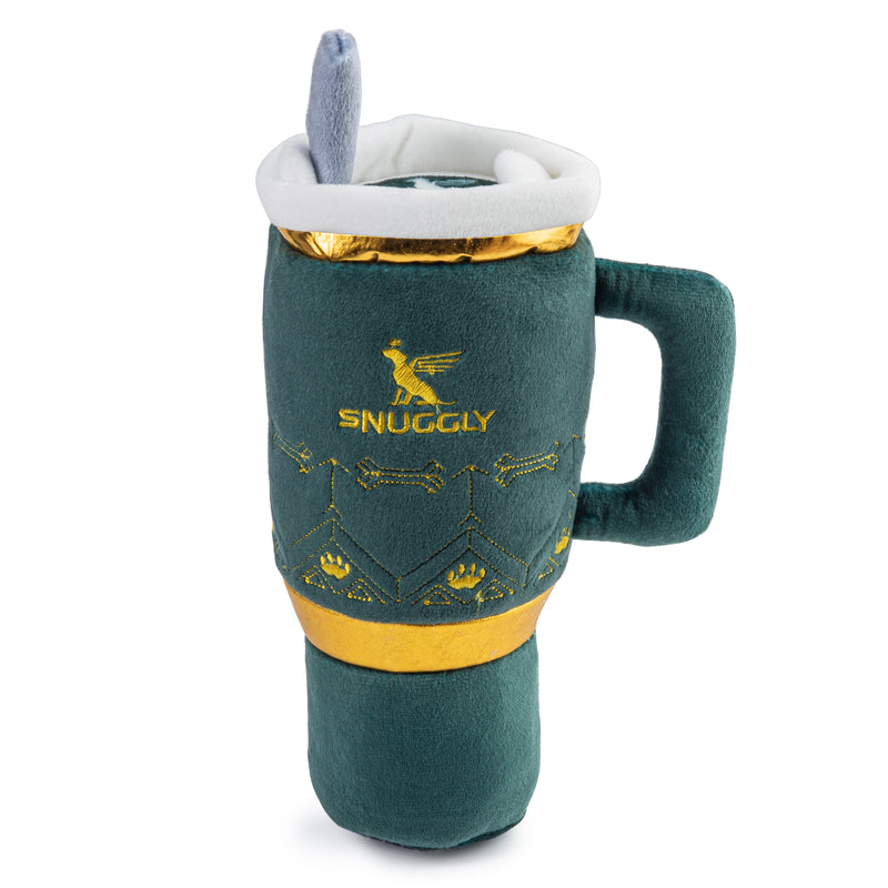 Holiday Snuggly Cup - Green Plush Dog Toy