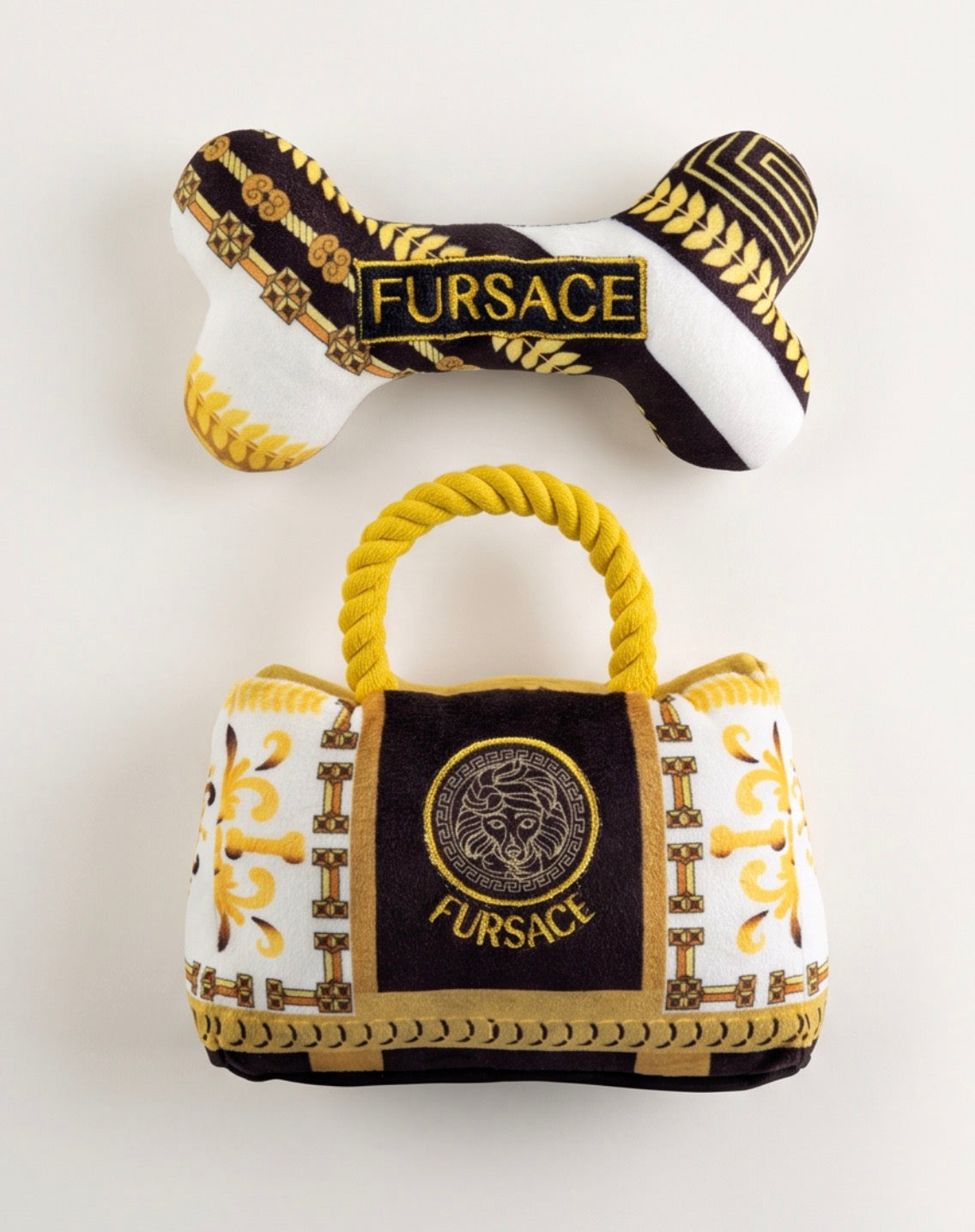 Designer-Inspired Fuzzy Friends: Parody Plush Dog Toys for