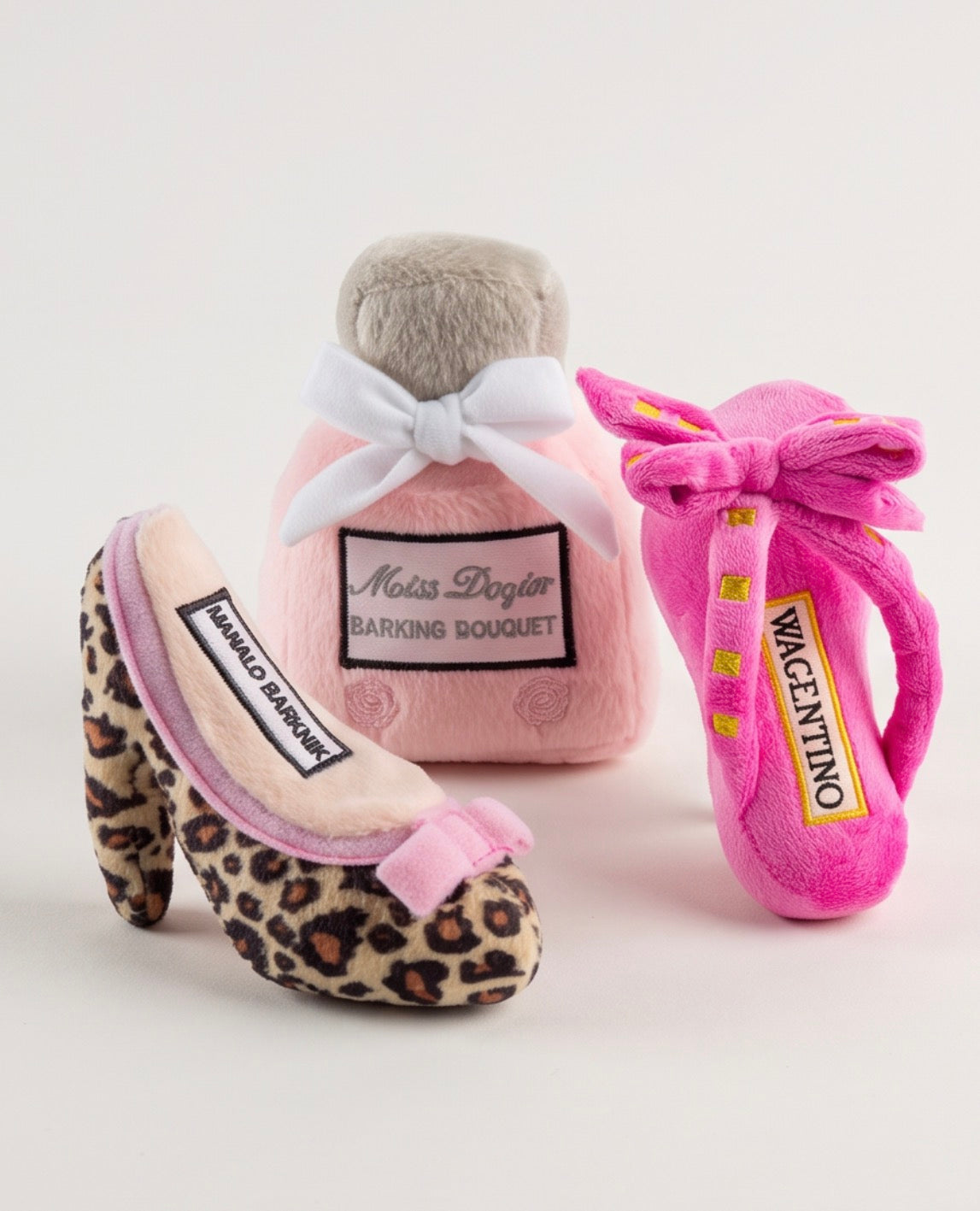 Fashionable Fluff: Parody Designer Plush Dog Toys for Fur-ocious