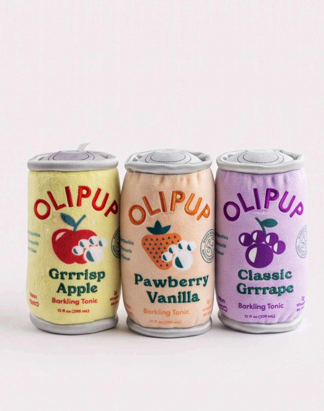 Olipup - Pawberry Vanilla | Squeaky Plush Dog Toy with Crinkle