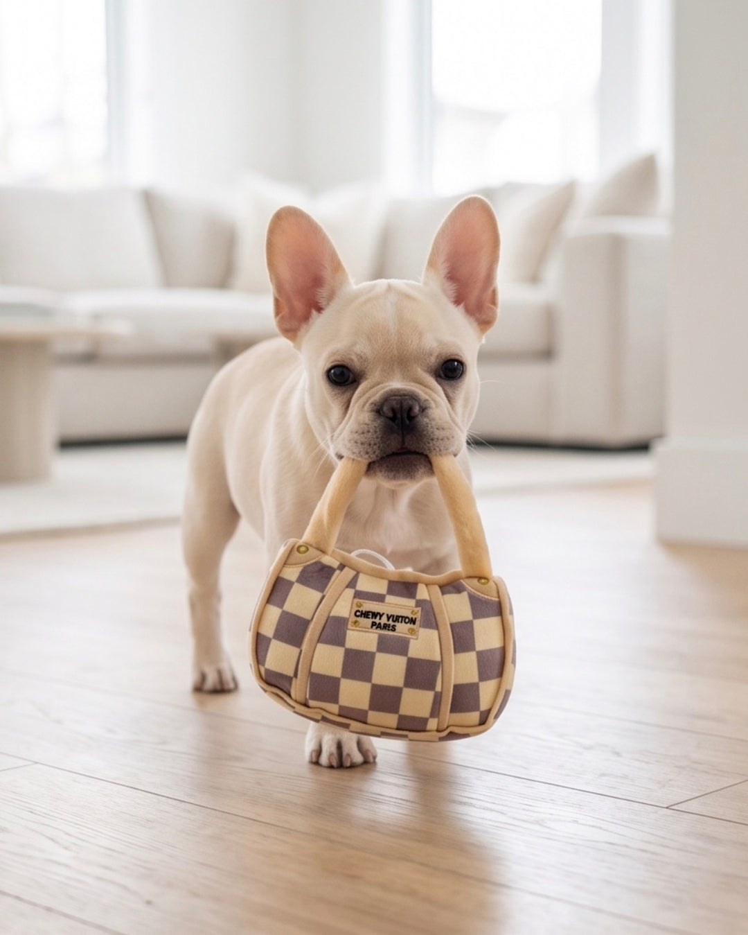 Designer-Inspired Fluff: Parody Chewy Vuiton Plush Dog Toys