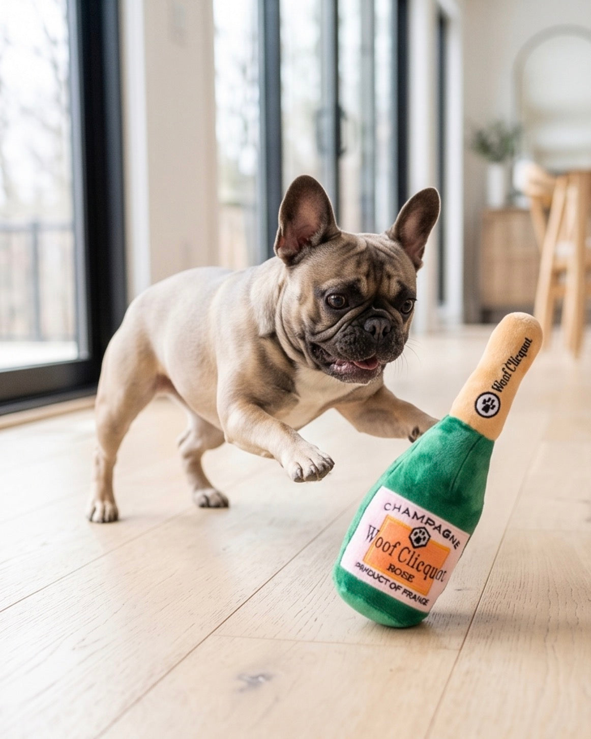 Dog Toy - Woof Clicquot Rose' Champagne Bottle Large Dog Toy - Woof Clicquot Rose' Champagne Bottle Large