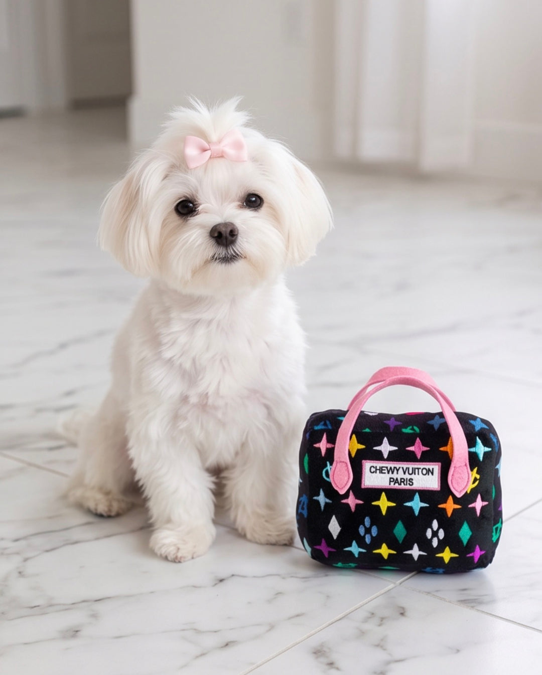 Spoil Your Pup with Chewy Vuiton: Parody Designer Plush Dog Toys