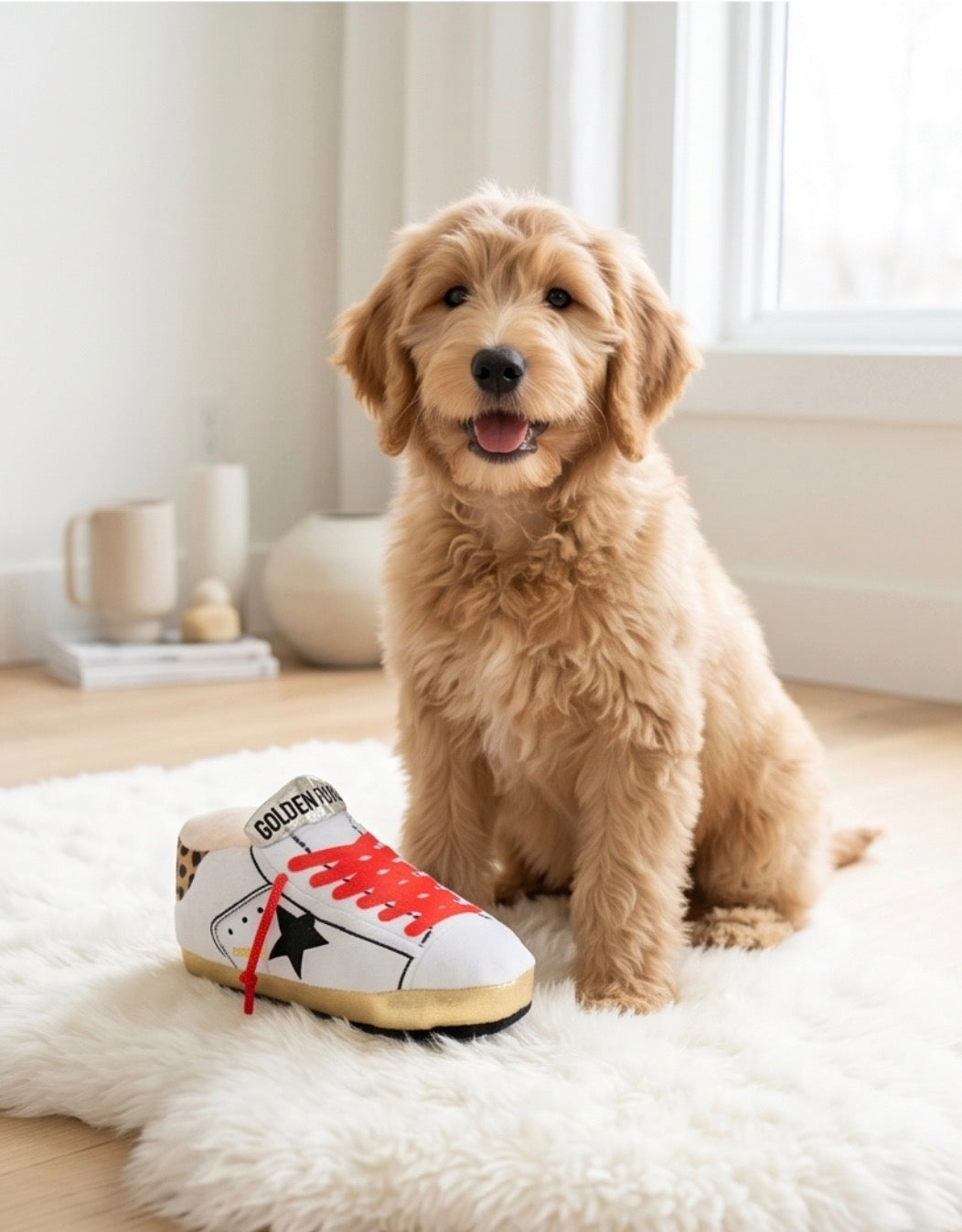 Fashion Furry Fun: Parody Designer Plush Dog Toys for Trendsetting