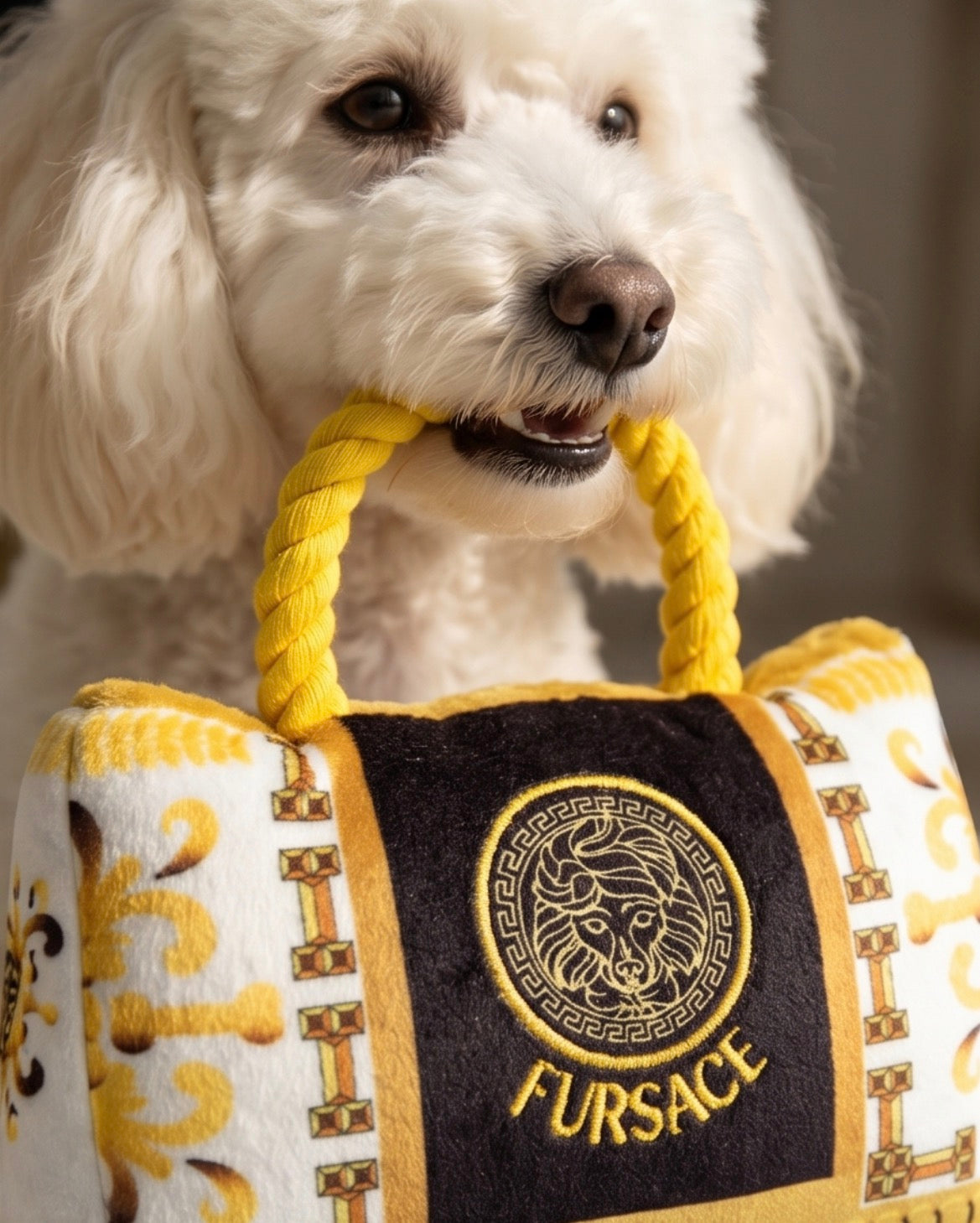 Designer-Inspired Fuzzy Friends: Parody Plush Dog Toys for