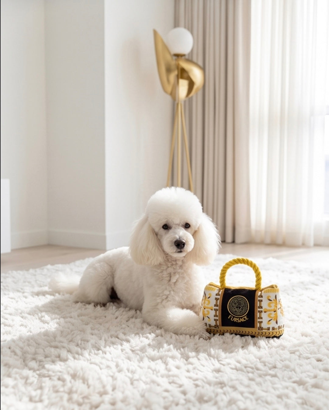 Designer-Inspired Fuzzy Friends: Parody Plush Dog Toys for