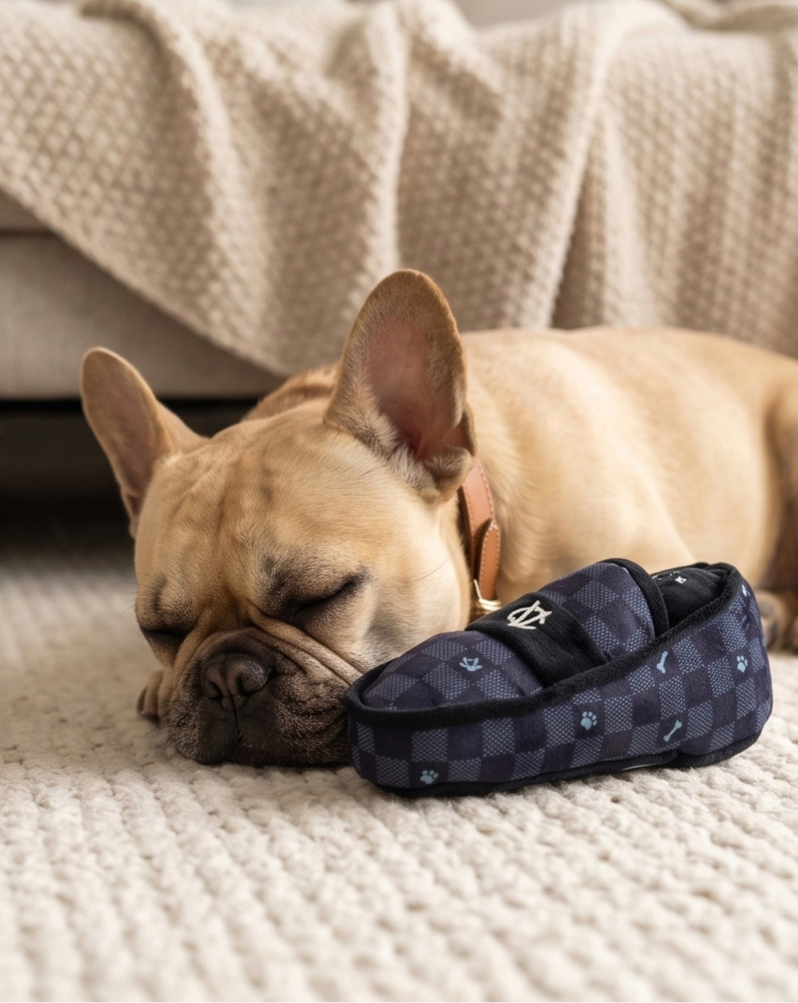 Chewy Vuiton Chic: Parody Designer Plush Dog Toys for Stylish Pups