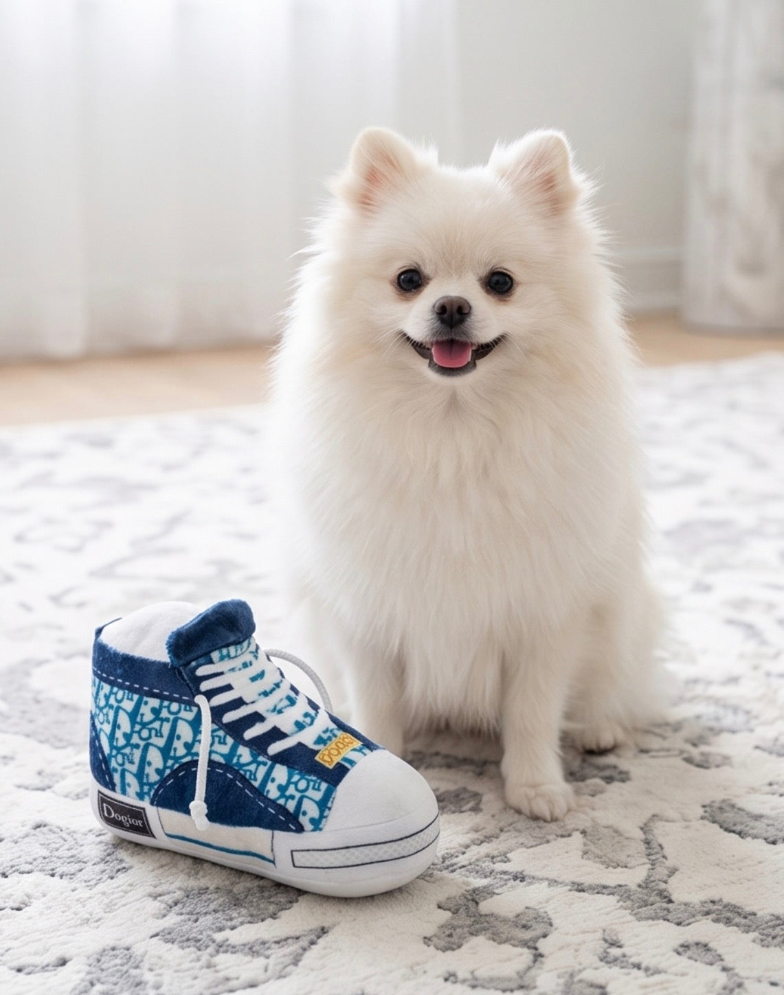 Parody Paws: Unique Plush Dog Toys with a Fashionable Twist