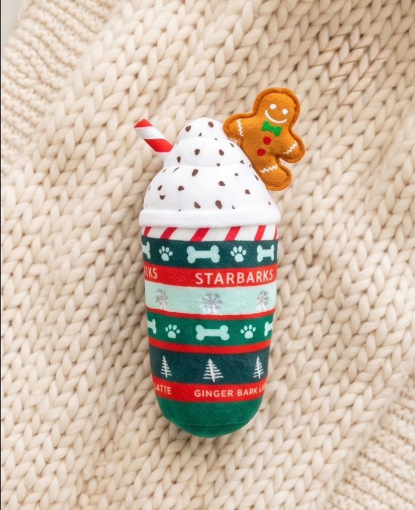 Starbarks Ginger Bark Latte Holiday Christmas Plush Dog Toy