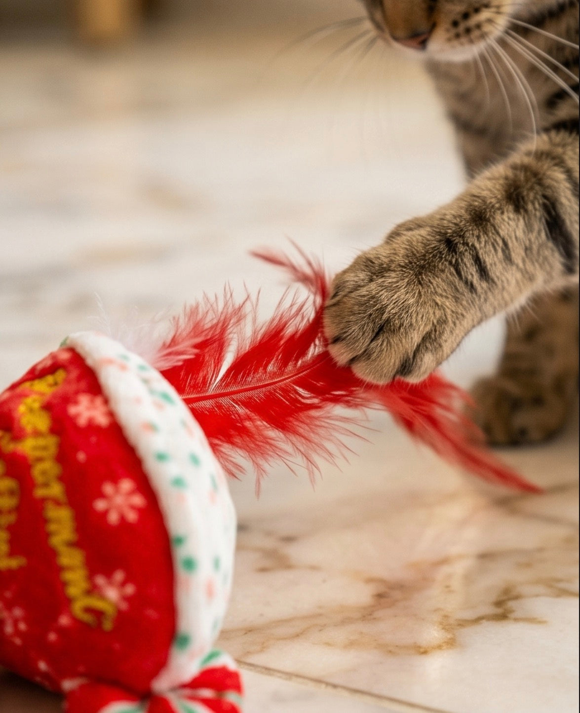 White Paw Kitty Seltzer & Pawpermint Cattini Christmas Cat Toy