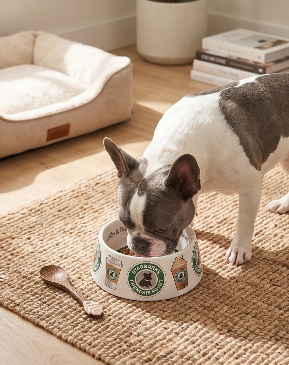 Coffee Couture: Parody Coffee Dog Bowl for Fashionable Four-Legged