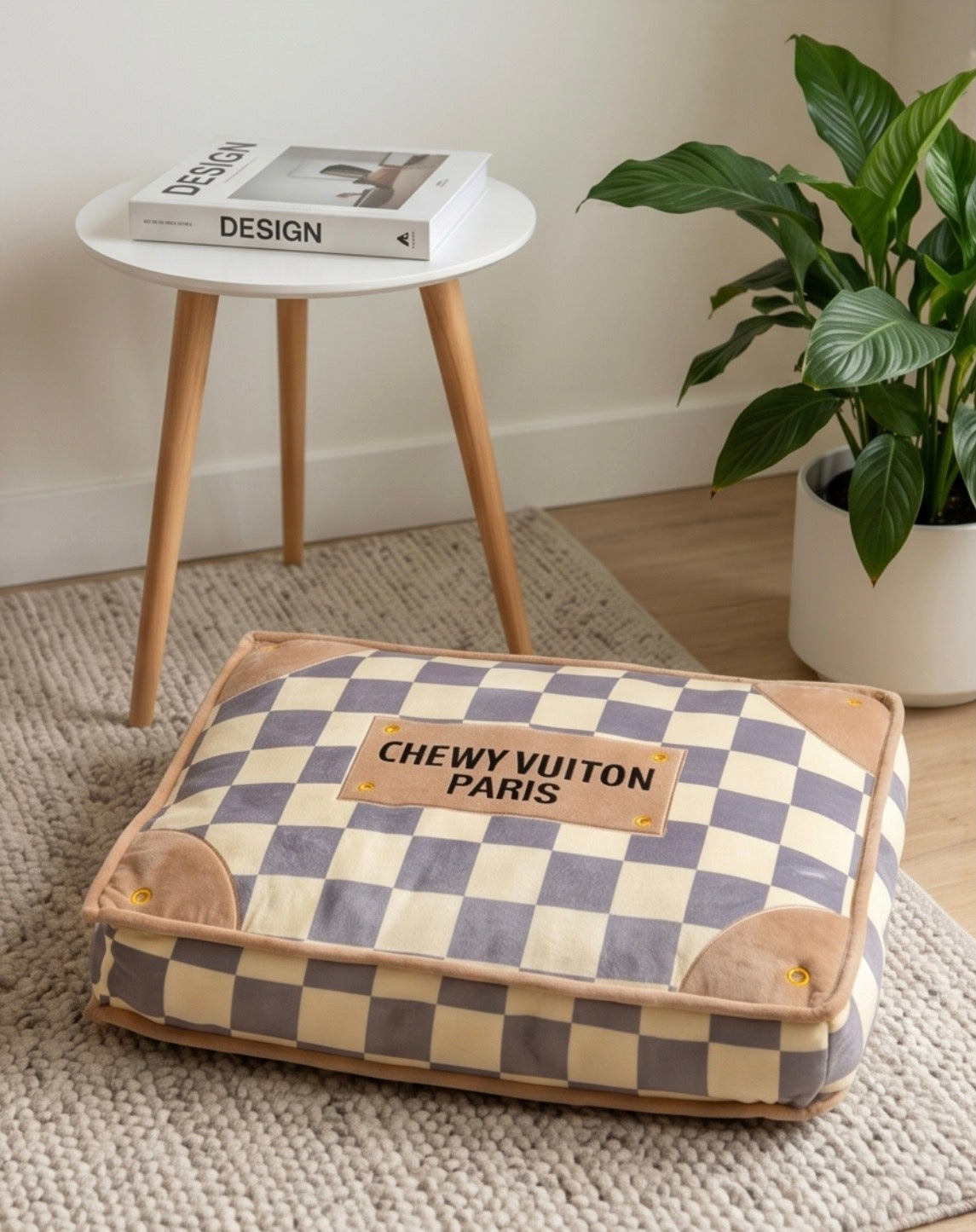 Pampered Pooch Perfection: Parody Chewy Vuiton Plush Dog Beds