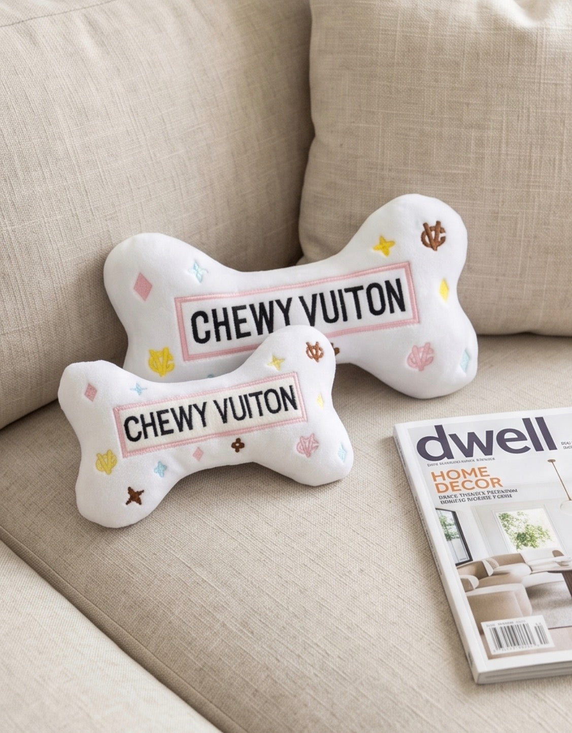 Luxury Paws: Parody Chewy Vuiton Designer Plush Dog Toys – Haute