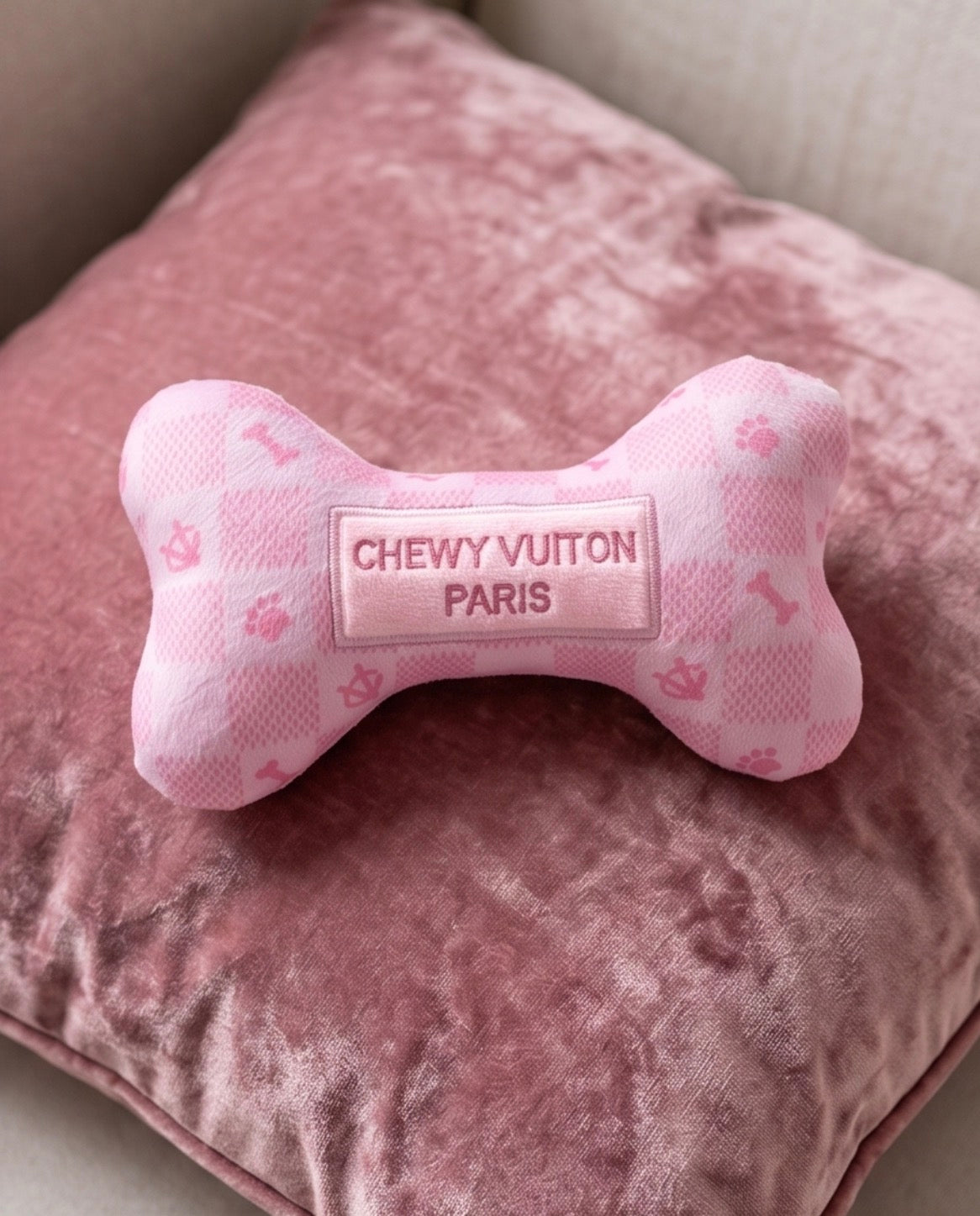 Pink Checker Chewy Vuiton Bone – Haute Diggity Dog