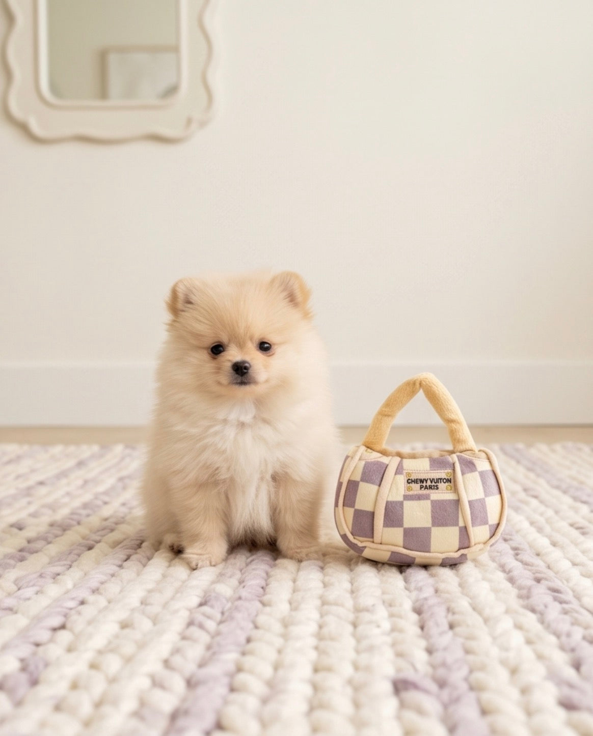 Designer-Inspired Fluff: Parody Chewy Vuiton Plush Dog Toys
