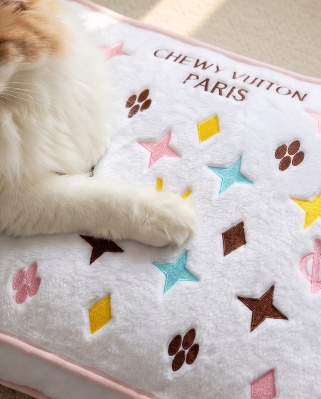 Luxury Paws: Parody Chewy Vuiton Designer Plush Dog Beds – Haute