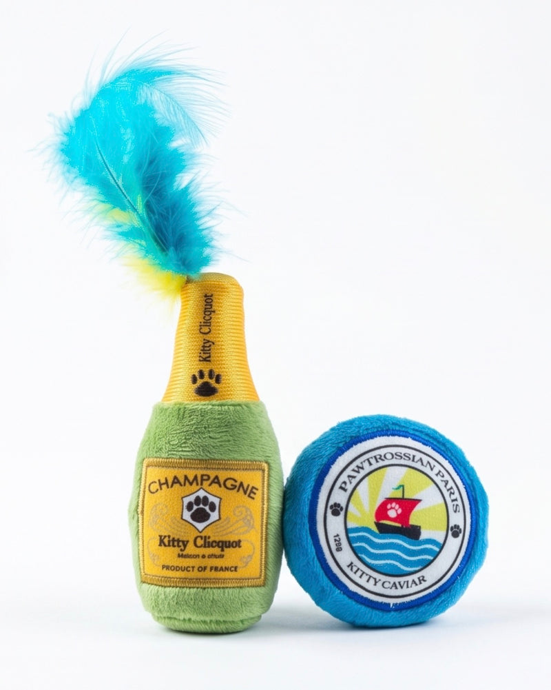 Kitty Clicquot (Bottle & Caviar) Catnip Toys