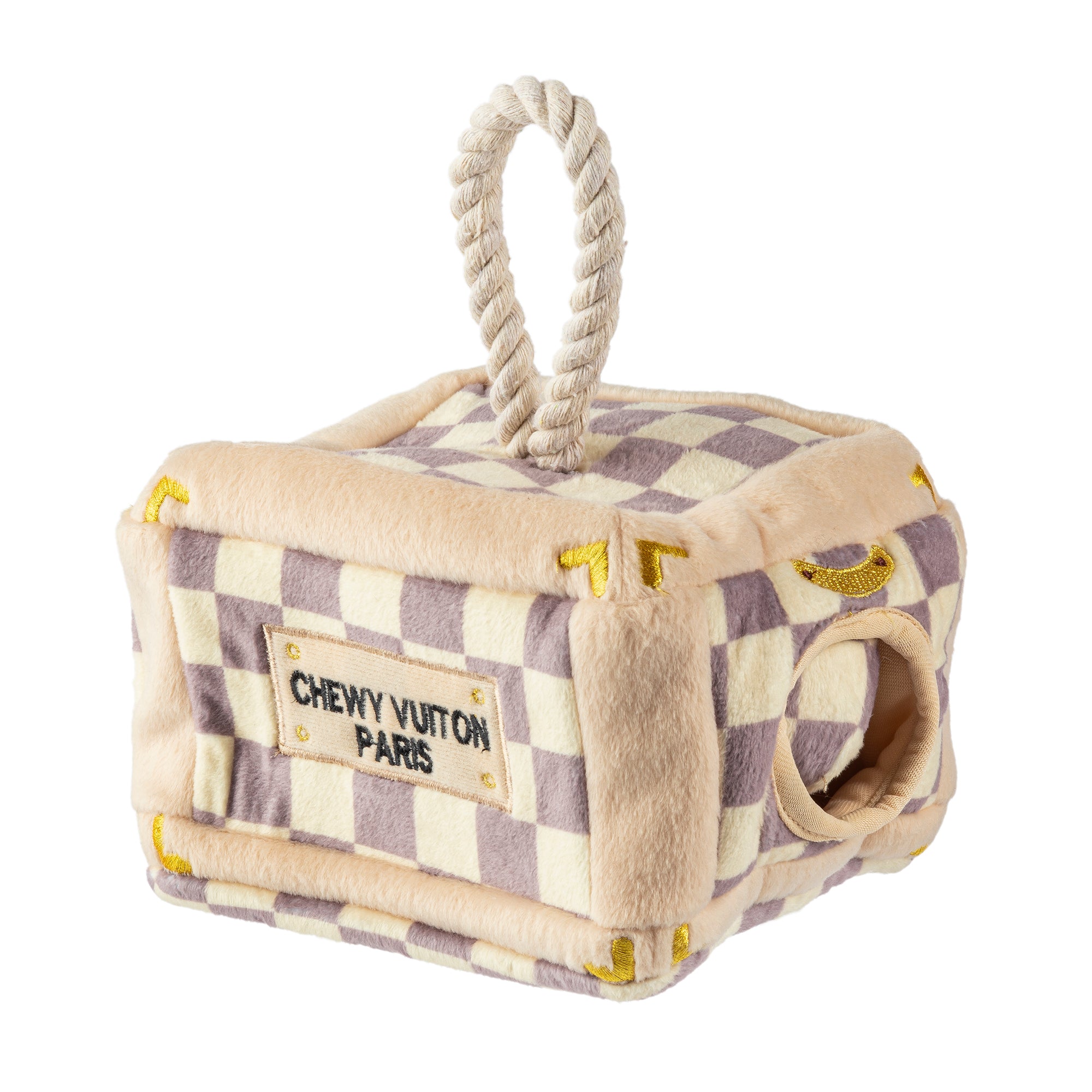 Haute Diggity Dog Chewy Vuitton Interactive Trunk Dog Toy on SALE