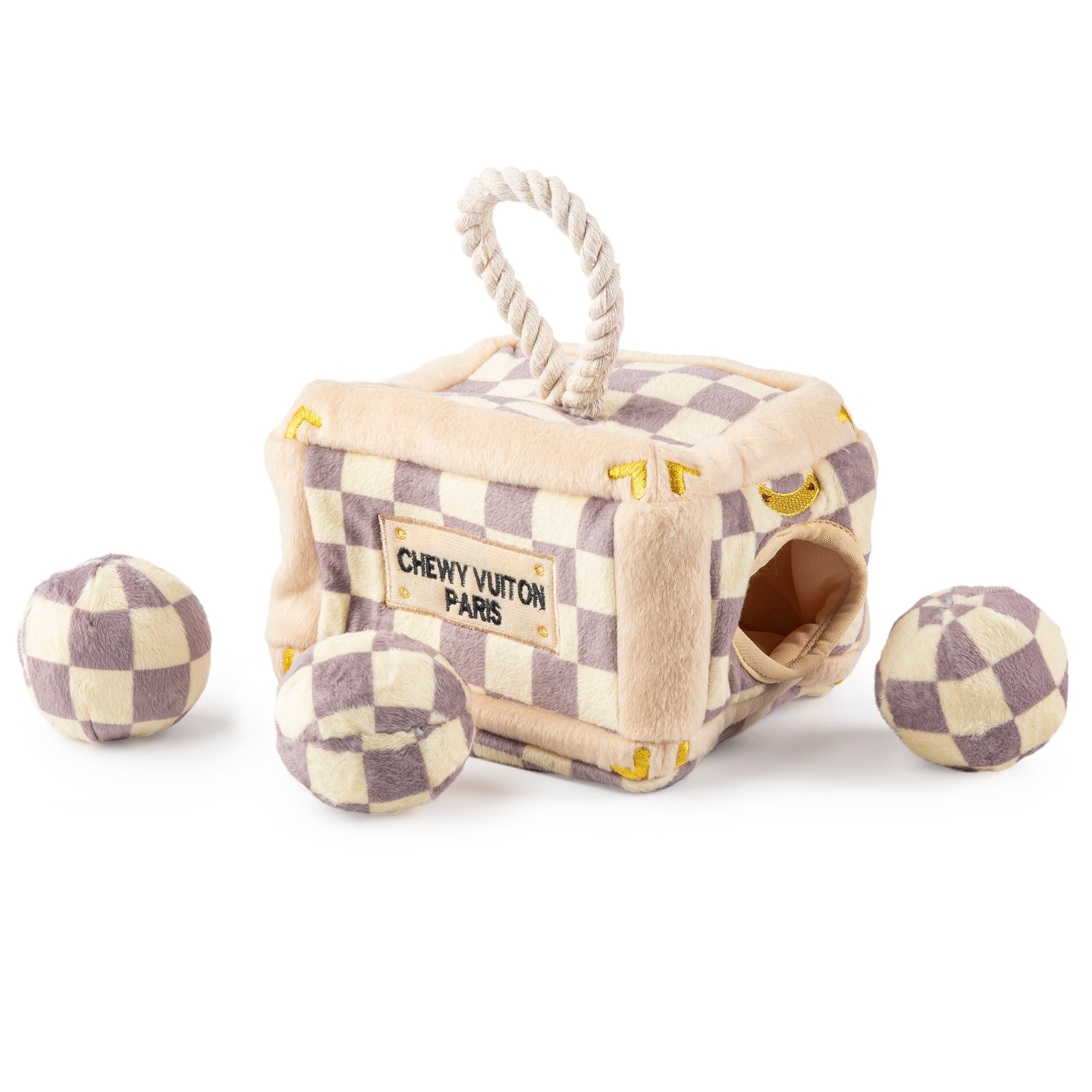 Chewy Vuiton Trunk Activity House Dog Toy