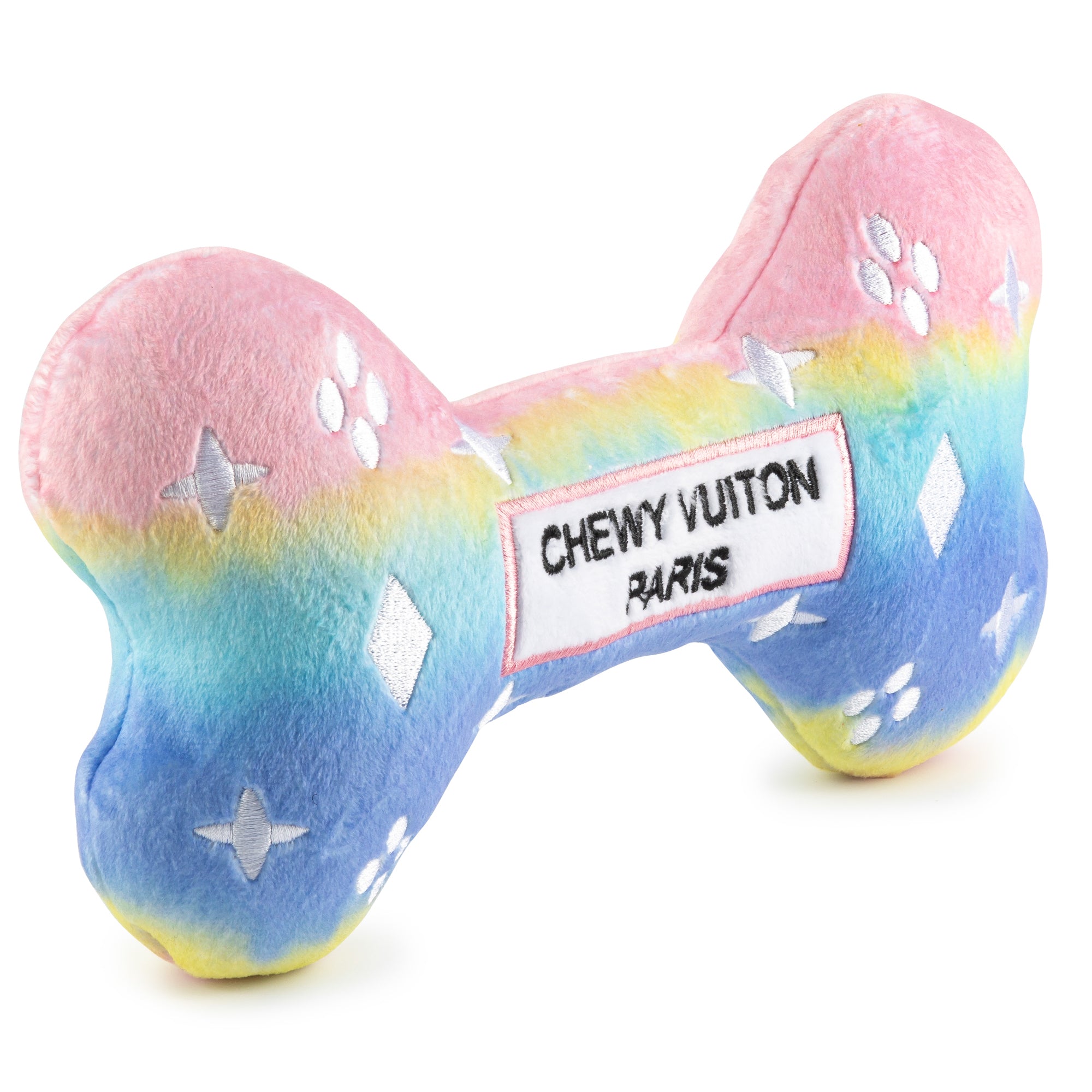 SMALL White Chewy Vuitton Dog Toy