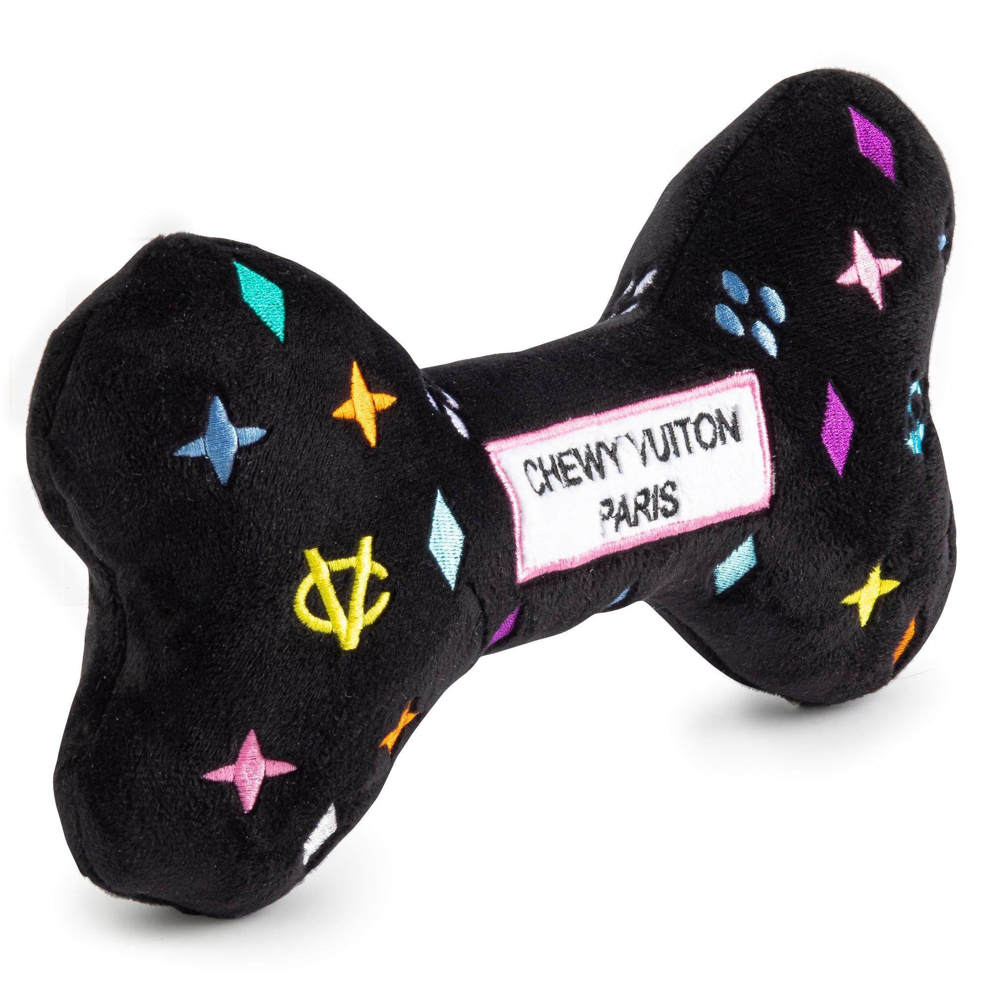 Black Checker Chewy Vuiton Bone Dog Toy – Coco & Pud