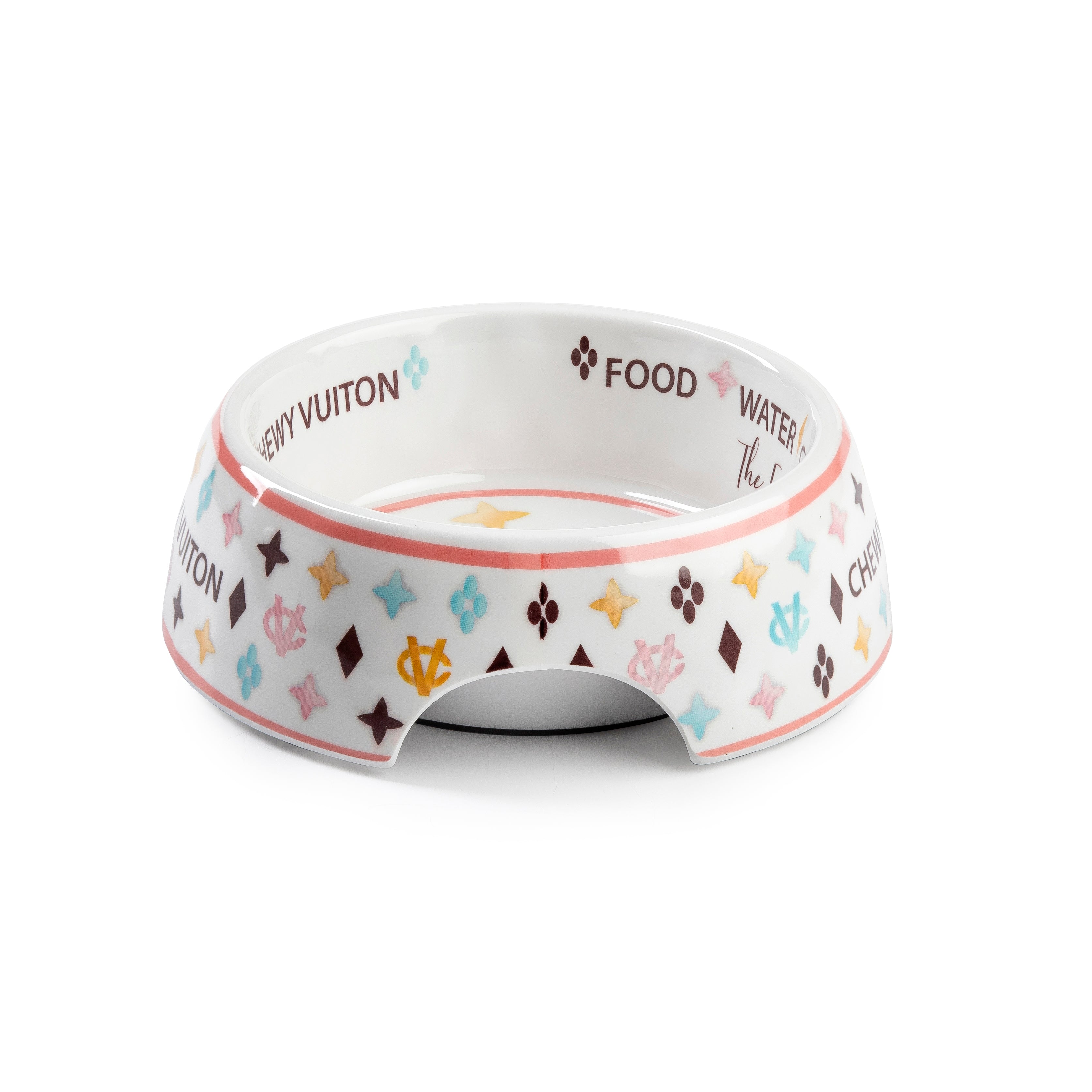 Haute Diggity Dog Chewy Vuiton Dog Bowl - Che