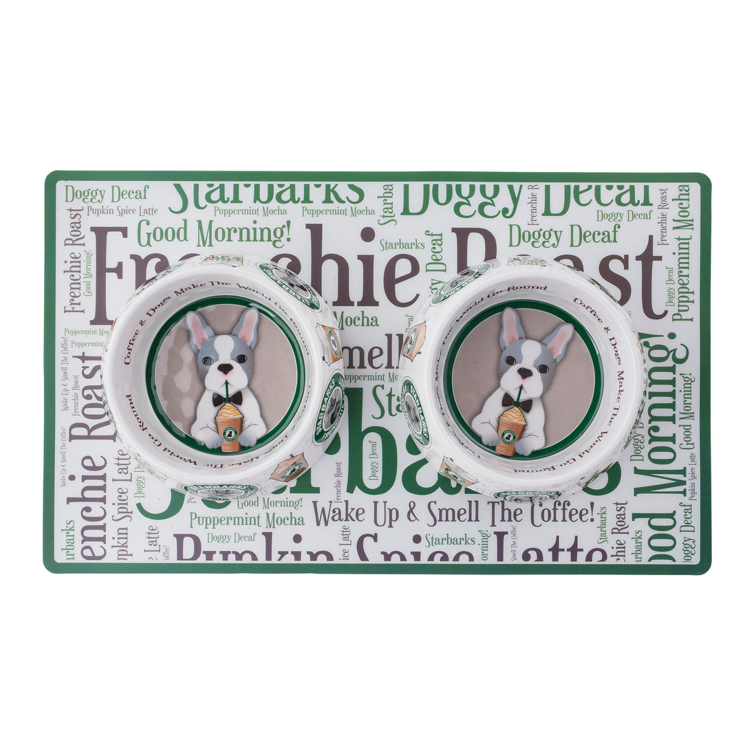 Coffee Couture: Parody Coffee Dog Bowl for Fashionable Four-Legged