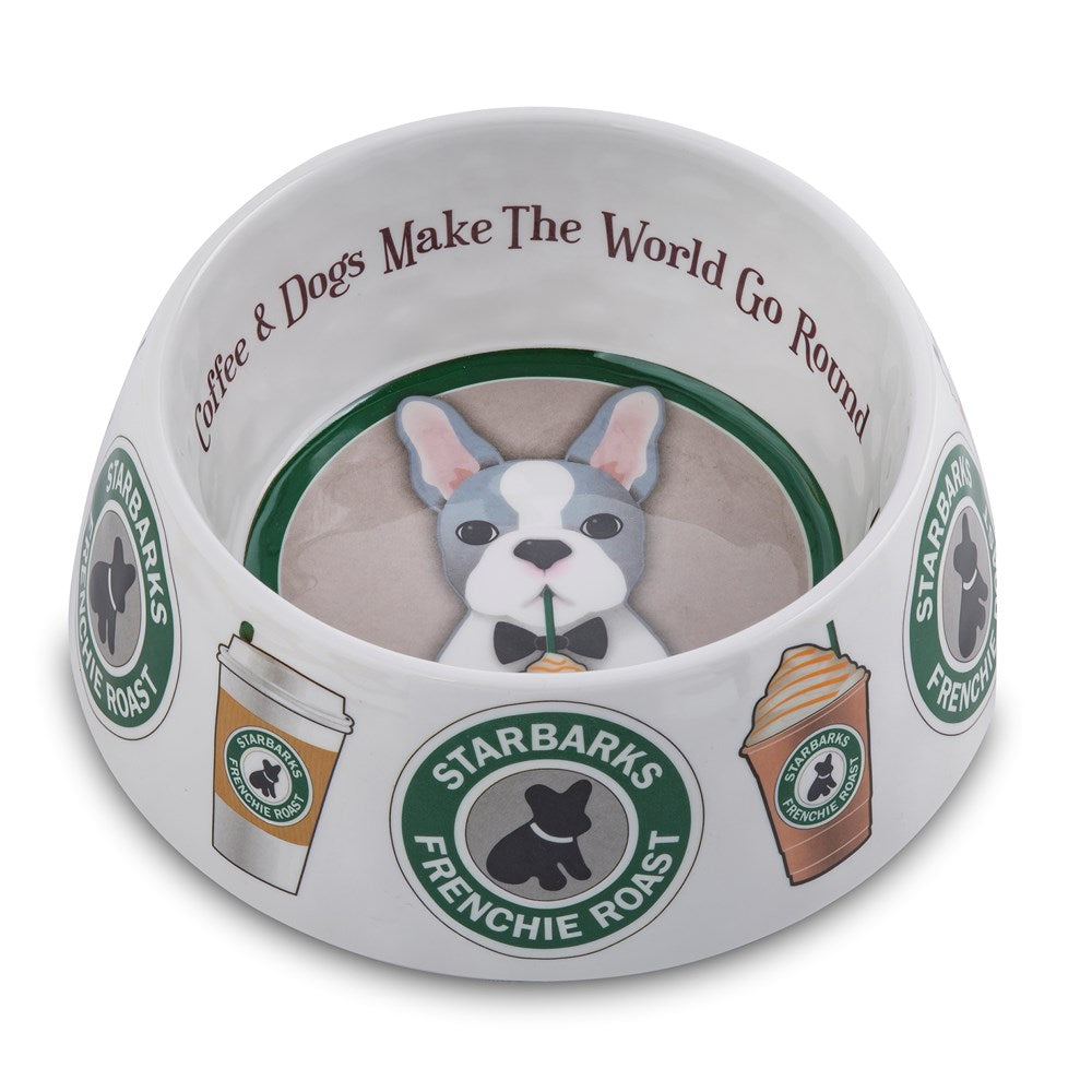 Coffee Couture: Parody Coffee Dog Bowl for Fashionable Four-Legged